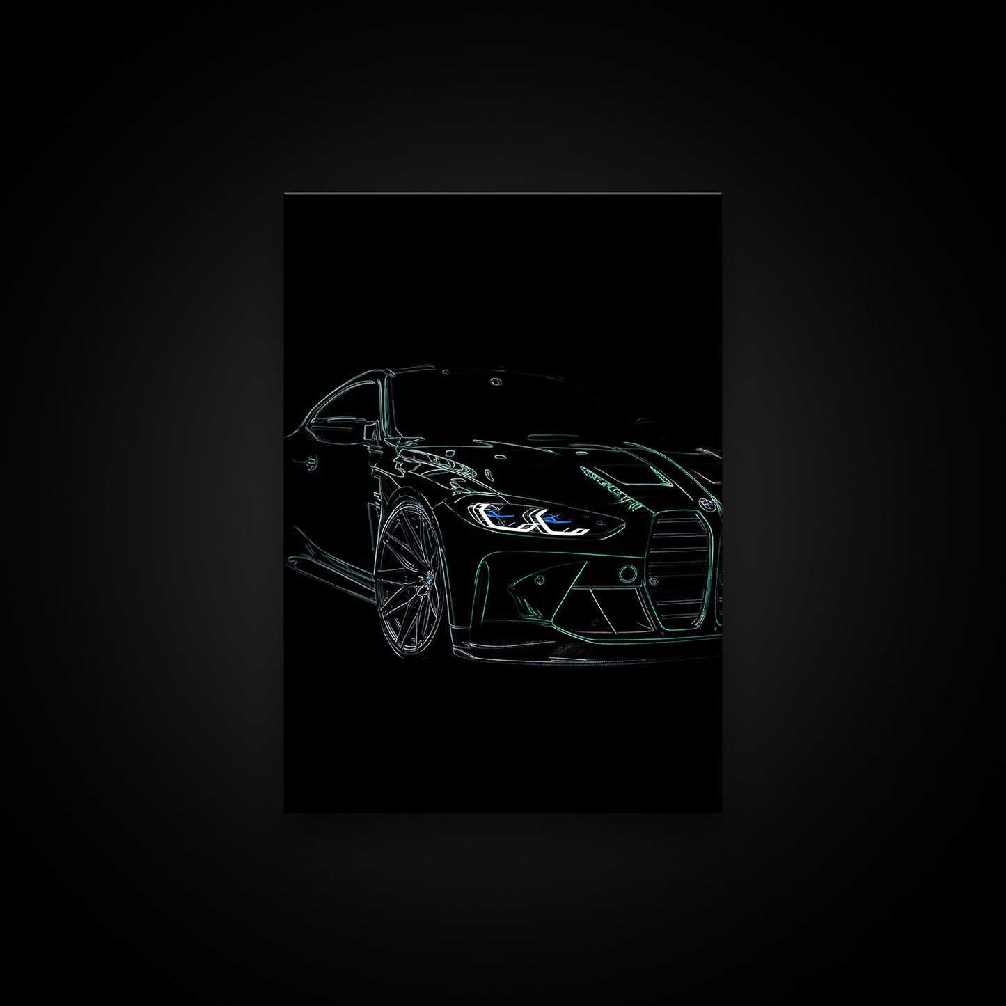 BMW G82 M4 Islands of Man Green - Illuminated Poster