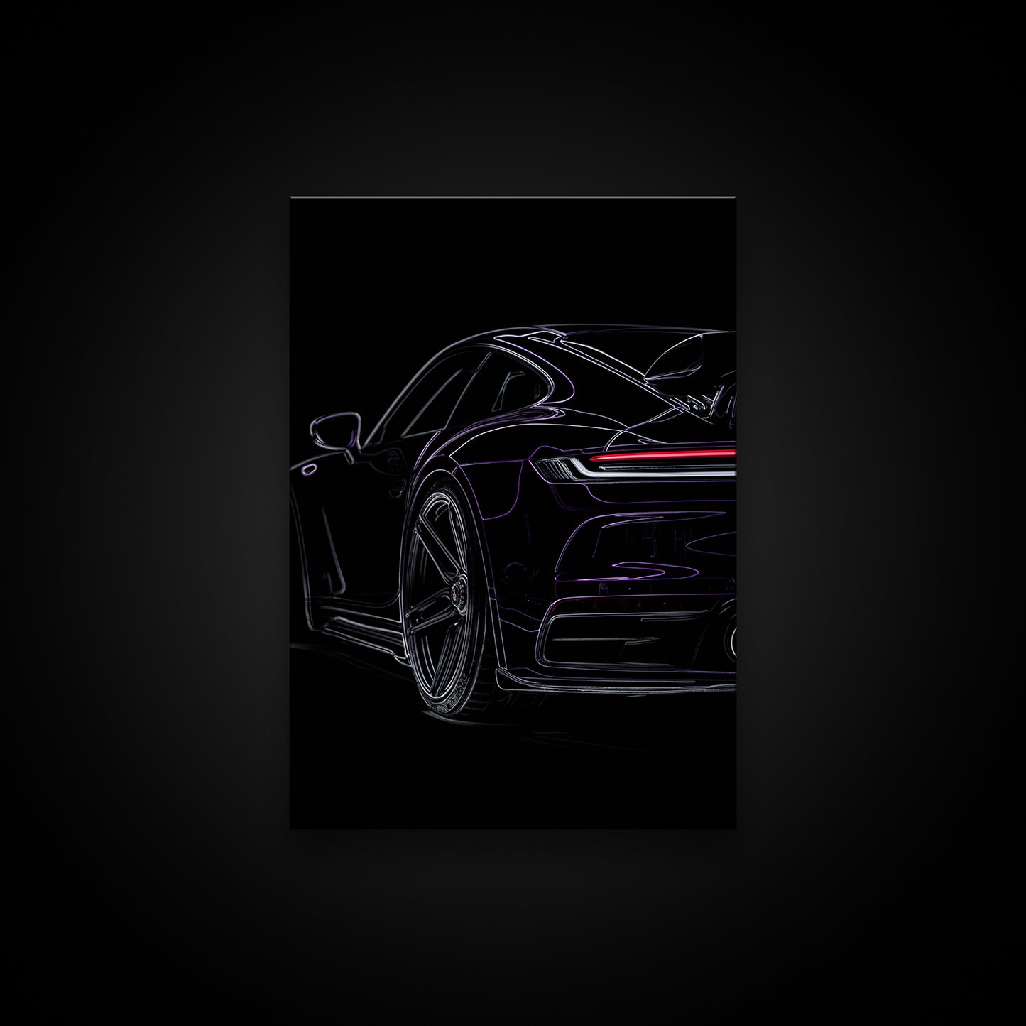 Porsche 911 (992) Midnight Purple - Illuminated Poster